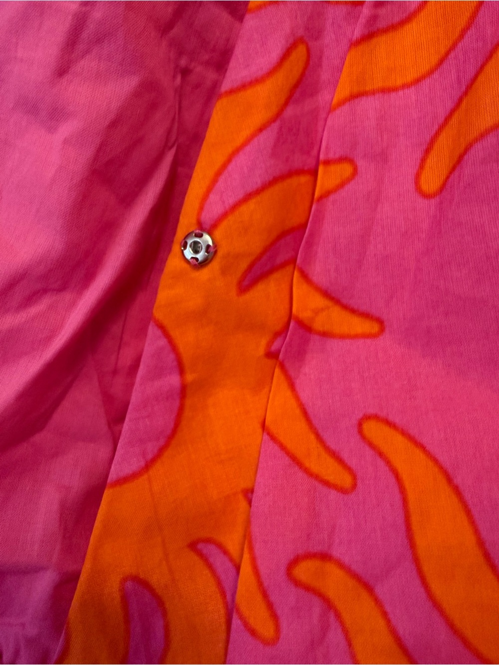 J. Marie Pink & Orange Sunburst Wrap Mini Romper - NWT  size Large - Picture 16 of 16